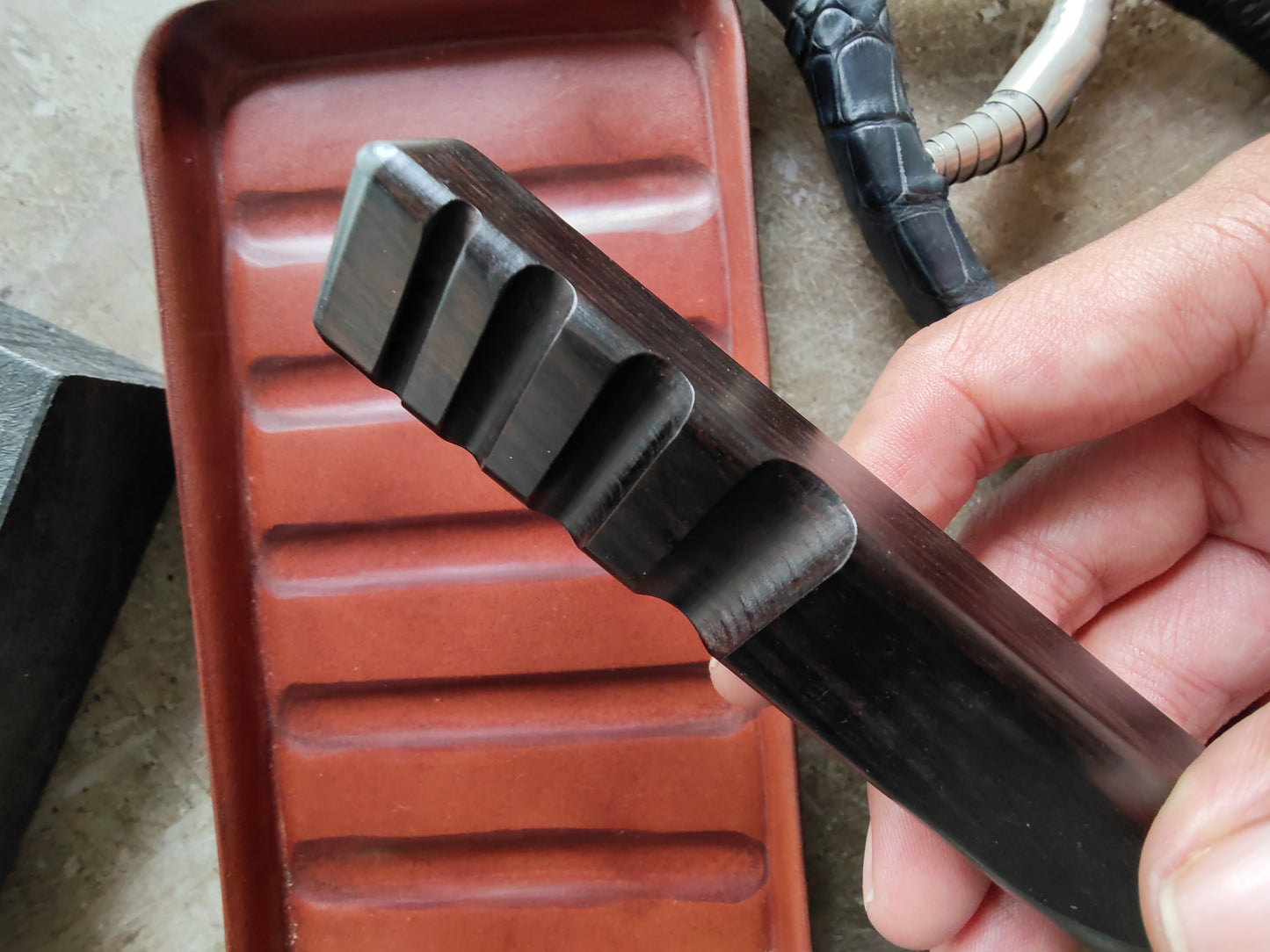 Ebony Flat Burnishing Stick