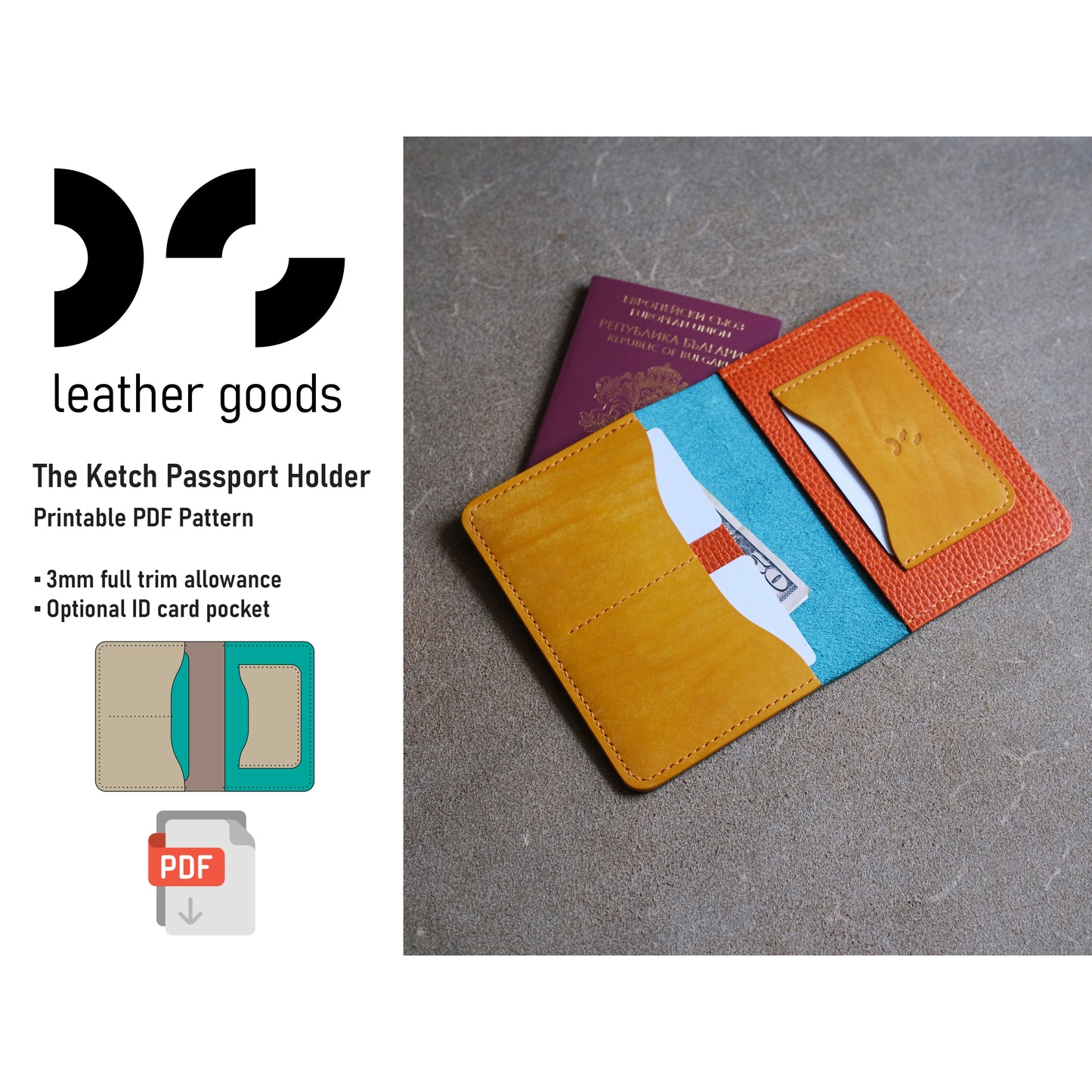 The Ketch Passport Holder