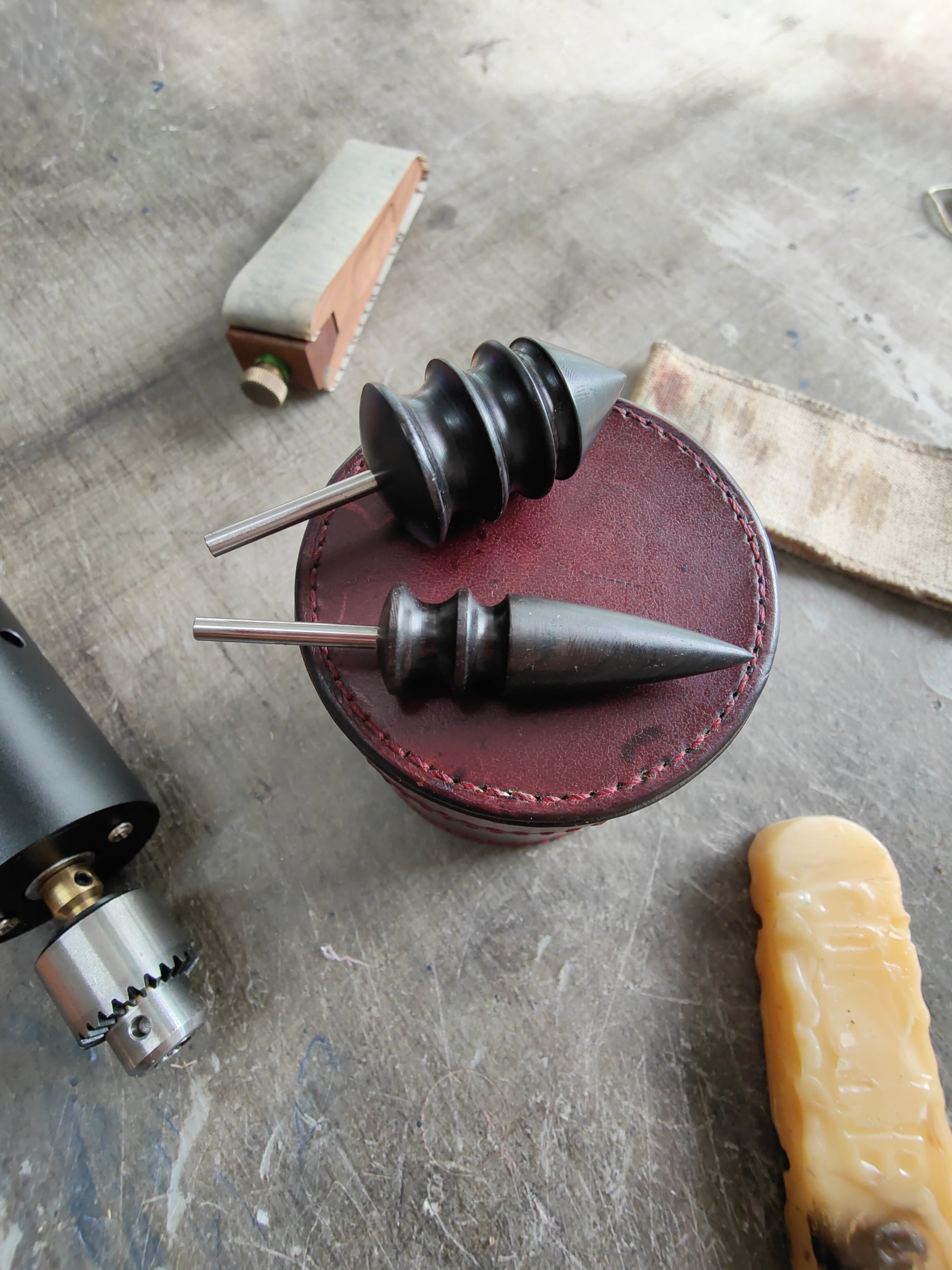 Leather Burnishing Tool,Slicker Pointed Head Leather Tool Set and Leather  Burnisher for Dremel Rotary Tools 